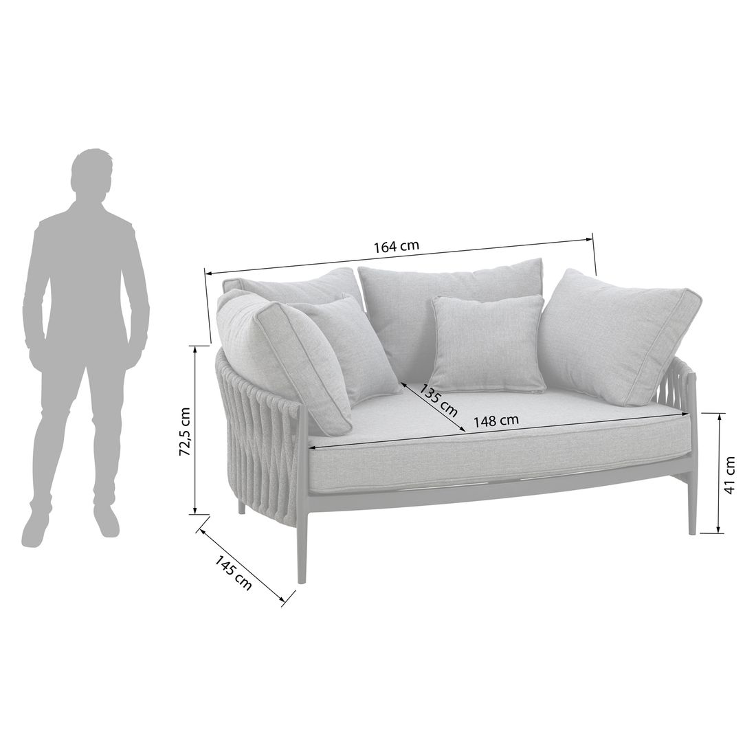 OUTLIV. Lena Daybed Aluminium/Rope/Createxx