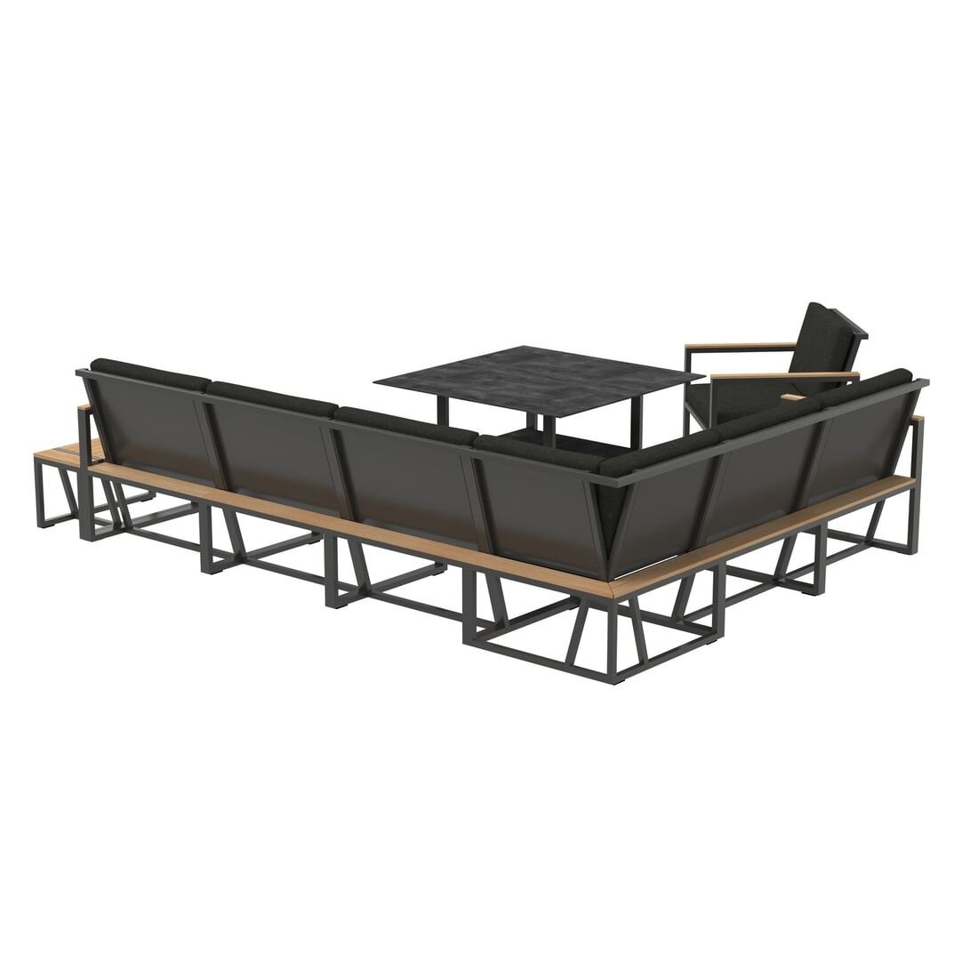 Sieger Havanna Dininglounge 9-teilig Aluminium/Sunproof