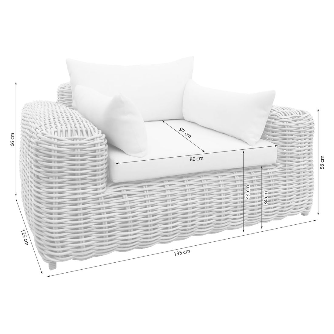 OUTLIV. Versailles Loungesessel Geflecht/Spunpolyester