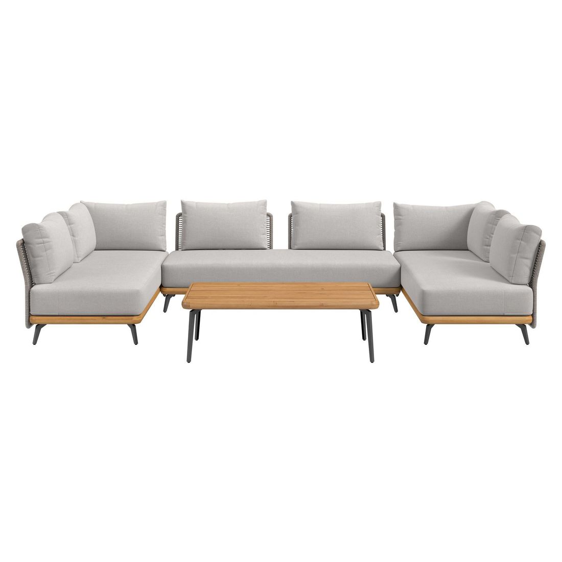 OUTLIV. Ava Ecklounge inkl. Loungetisch Akazie/Rope/Polyester