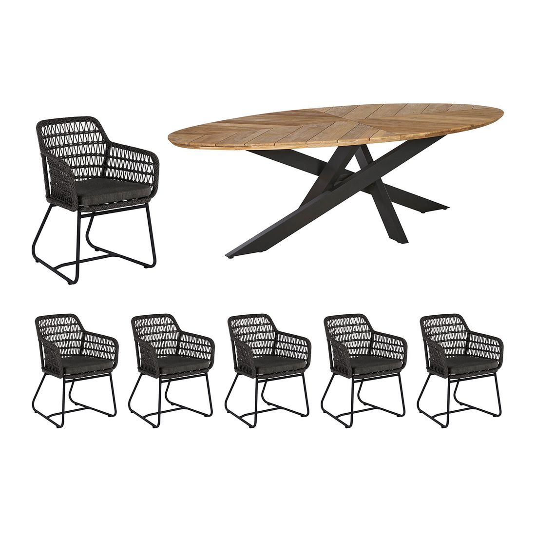 OUTLIV. Verona Gartenmöbel-Set L (6 Plätze) Tisch 220x100cm