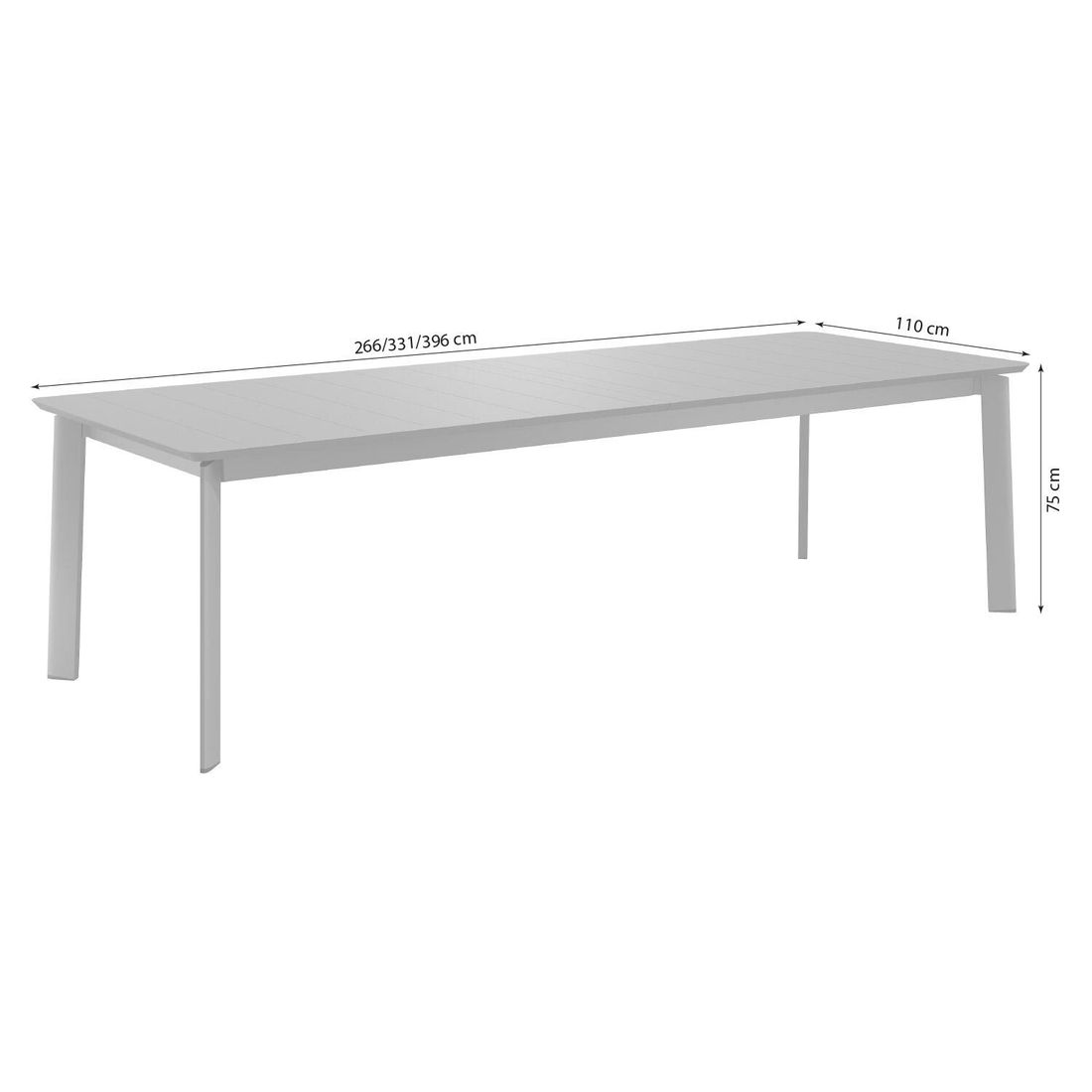 OUTLIV. Ohio Gartenmöbel-Set XXL (12 Plätze) Tisch 266/3331/396x110cm