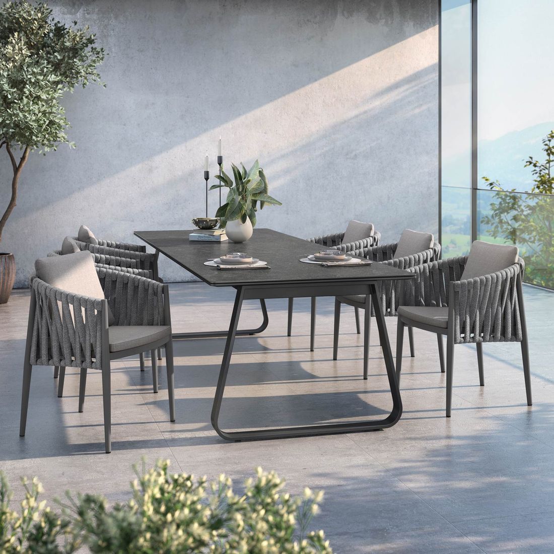 OUTLIV. Lena Gartenmöbel-Set L (6 Plätze) Tisch 280x100cm