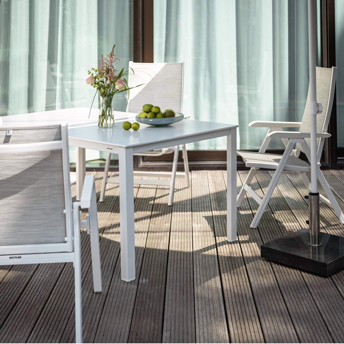 Kettler Basic Plus Gartenmöbel-Set M (4 Plätze) Tisch 160x95cm