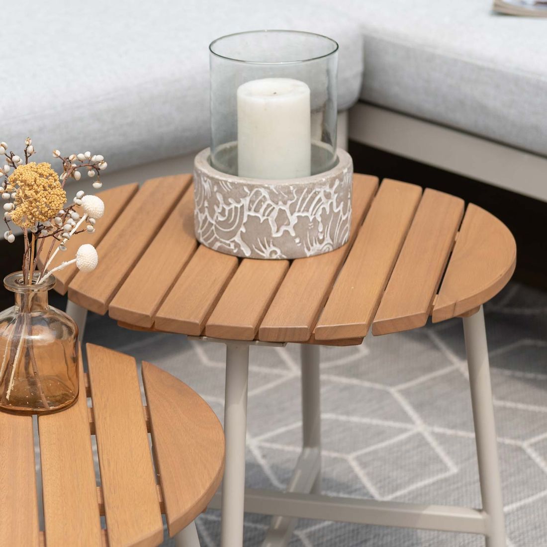 LifestyleGarden Copenhagen Beistelltisch Ø46cm Aluminium/Eukalyptus