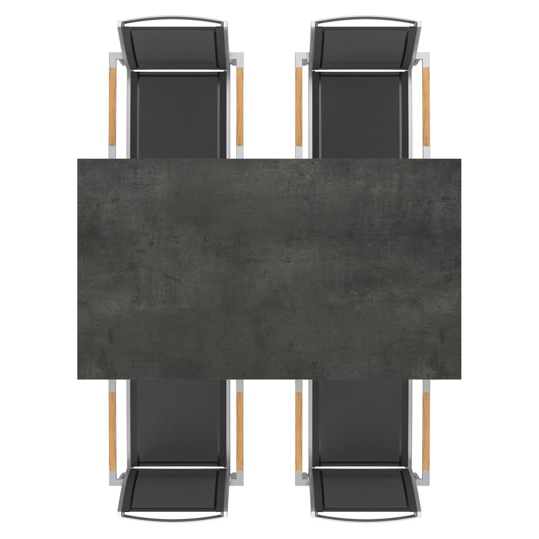 OUTLIV. Oviedo Gartenmöbel-Set M (4 Plätze) Tisch 160/217/269x92cm
