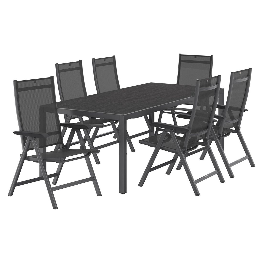 Kettler Basic Plus Gartenmöbel-Set L verstellbar (6 Plätze) Tisch 220x100cm