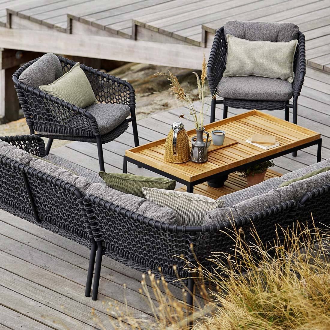 Cane-Line Ocean Ecklounge Aluminium/Rope
