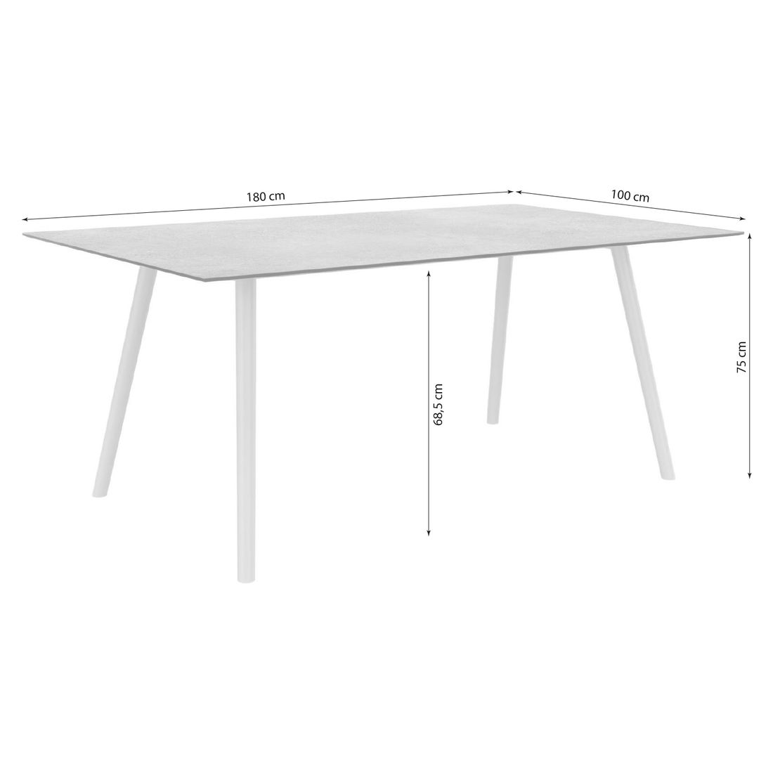 Stern Interno Gartentisch 180x100cm Aluminium/Silverstar 2.0