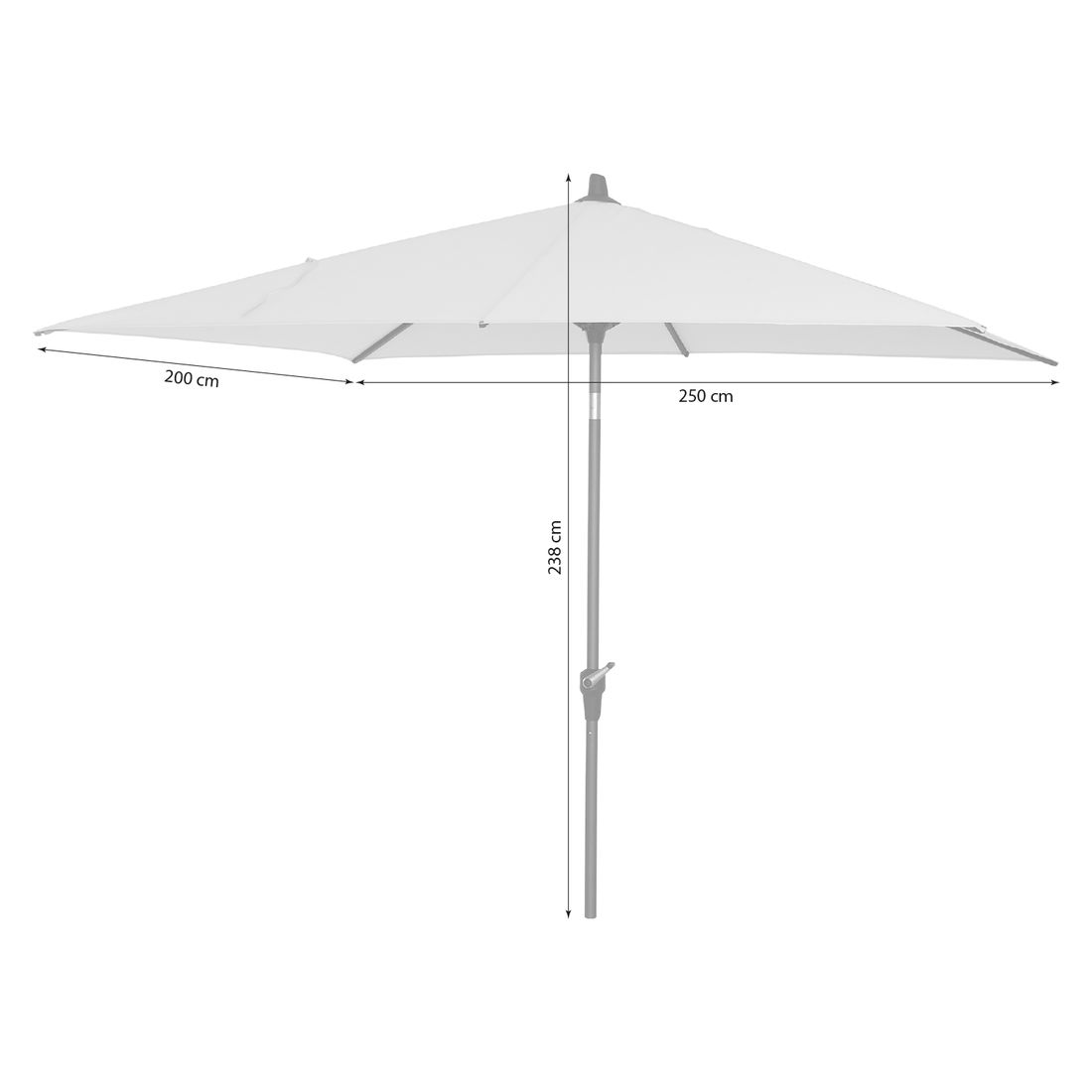 Siena Garden Avio Mittelstockschirm 250x200cm