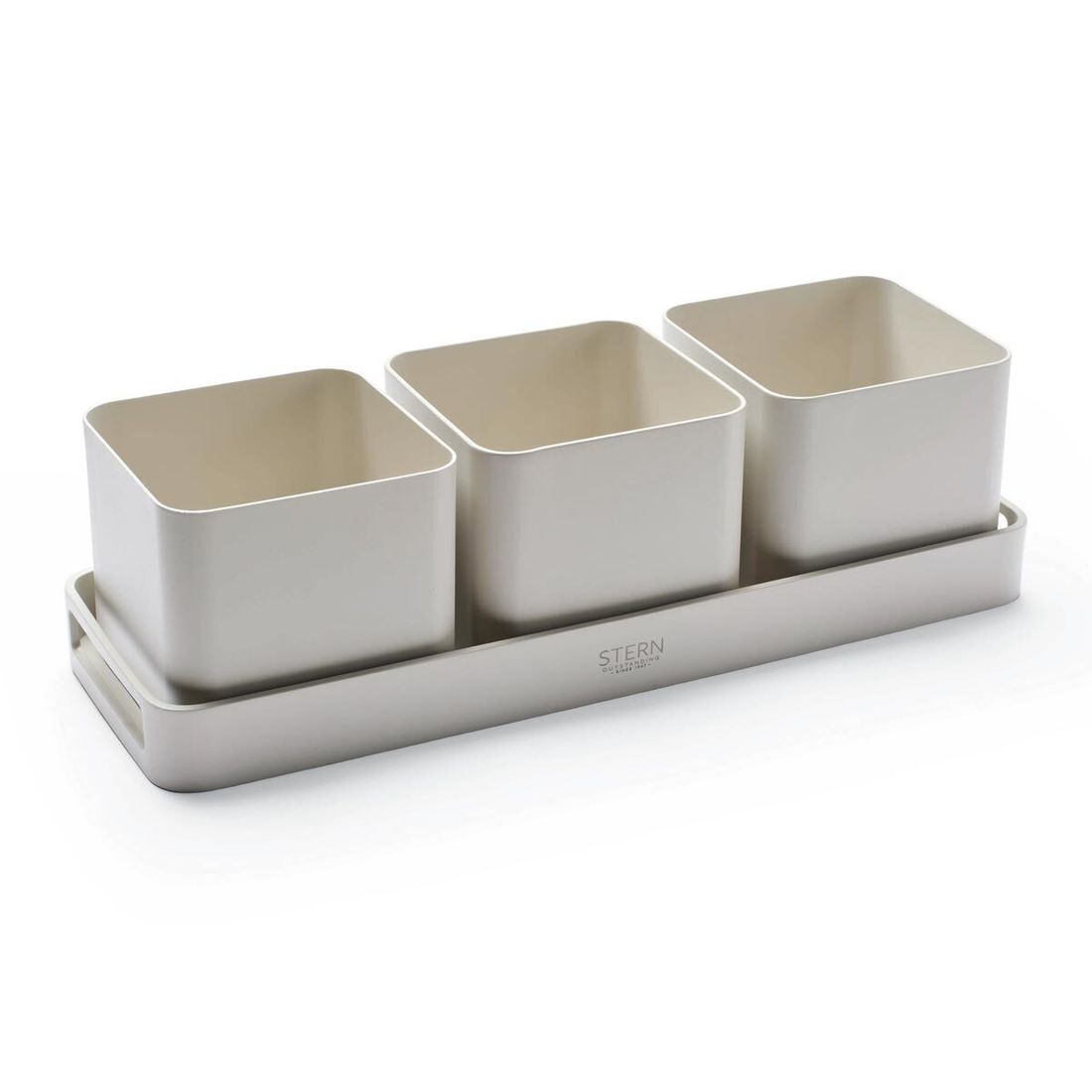 Stern Pflanzgefäß-Set inkl. Tablett 50x17cm Aluminium