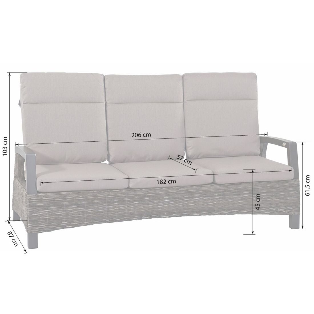 Siena Garden Corido Gartenmöbel-Set M (5 Plätze) mit OUTLIV. Tisch 150x90cm
