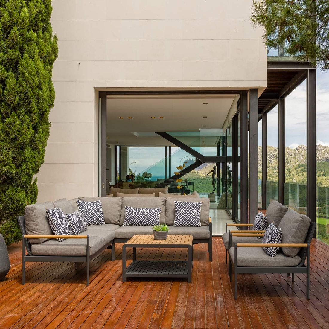 LifestyleGarden Amber Loungetisch Aluminium/Teak