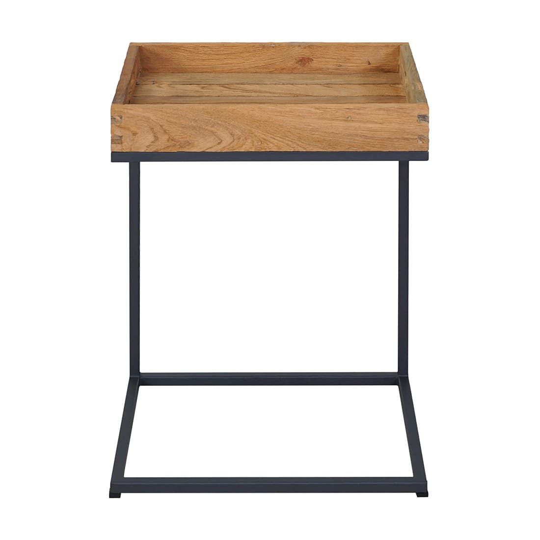 OUTLIV. Tray Beistelltisch 46x30cm Stahl/Teak Recycelt