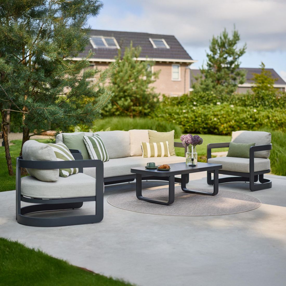 Hartman Milano Loungeset inkl. Loungetisch Aluminium/Olefin