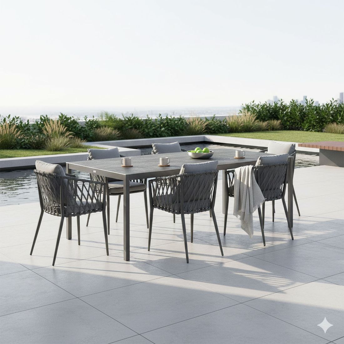LC Garden Sunrepo Gartenmöbel-Set L (6 Plätze) mit OUTLIV. Tisch 220x100cm