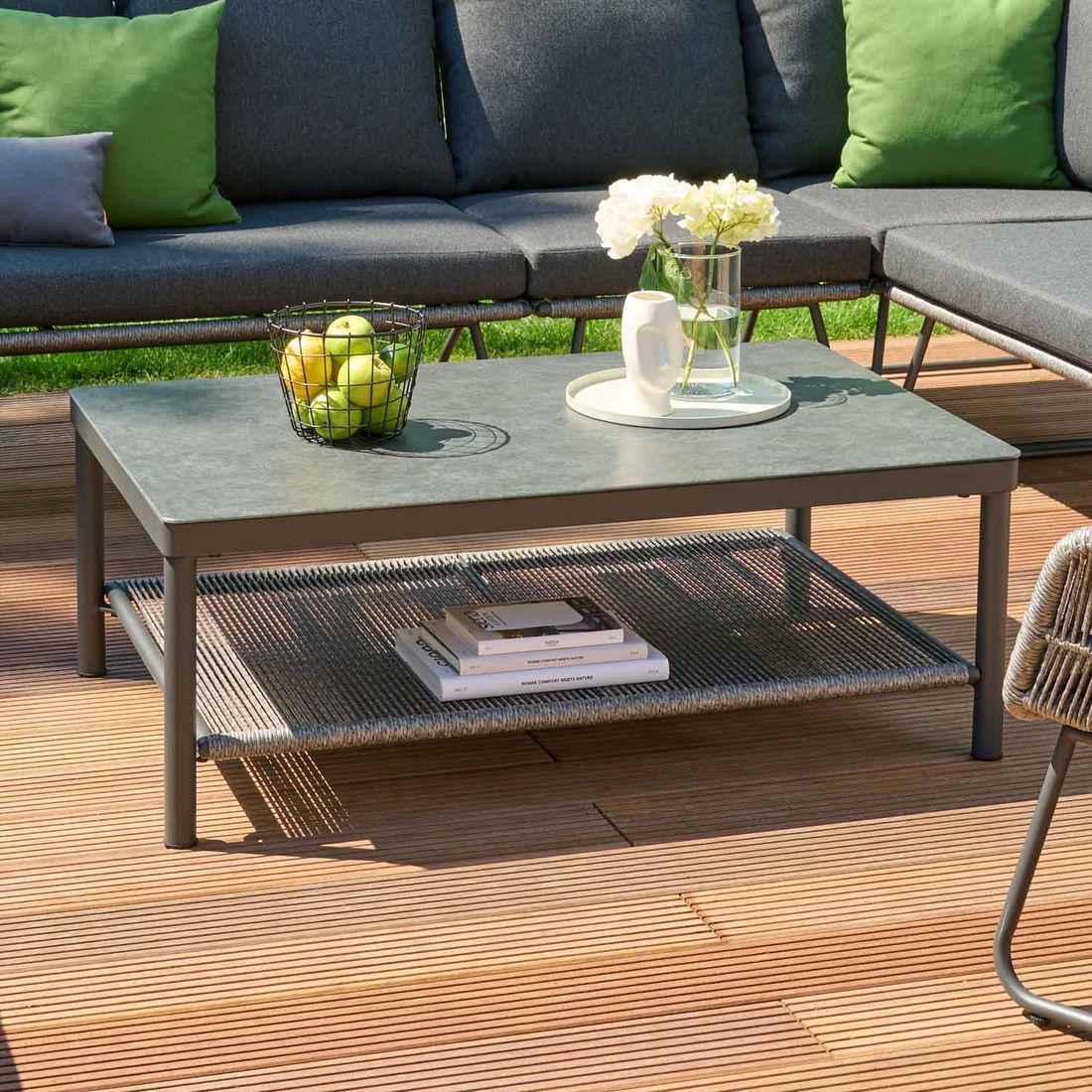 Siena Garden Kansas Loungetisch 75x75cm Aluminium/Glas