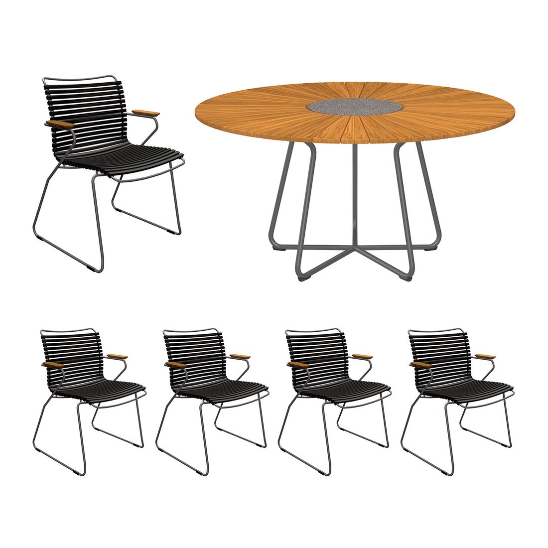 Houe Click Gartenmöbel-Set M (5 Plätze) Tisch Ø150cm