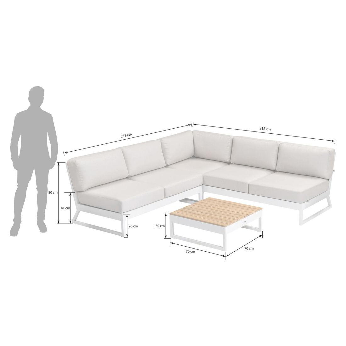 Kettler Ocean Skid Platform Ecklounge Aluminium/Sunbrella