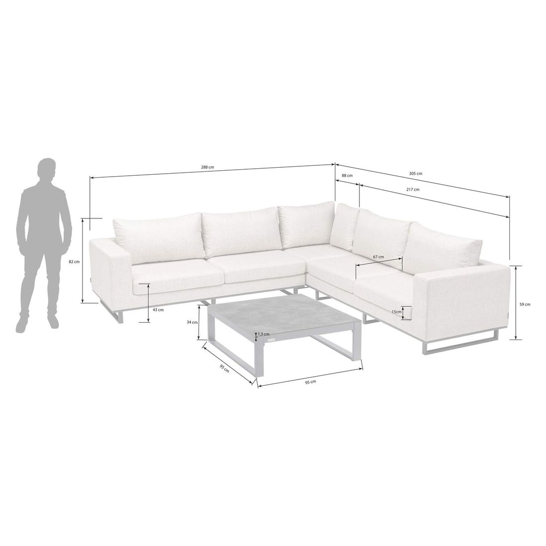 Kettler Ego Loungeset Aluminium/Sunbrella