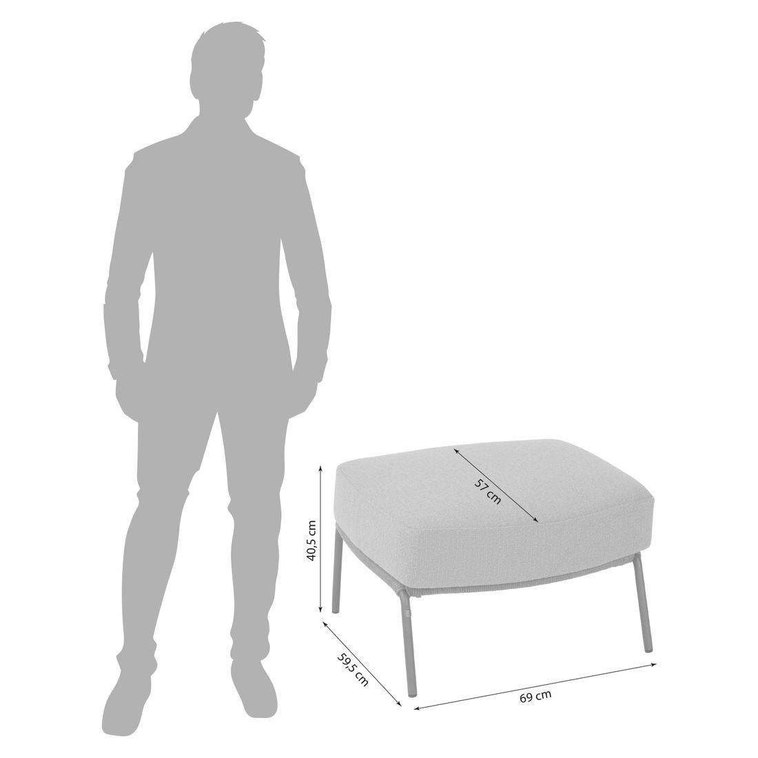 4Seasons Capalbio Loungehocker Edelstahl/Olefin