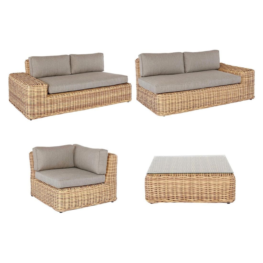 OUTLIV. Yate Ecklounge inkl. Loungetisch Geflecht/Olefin