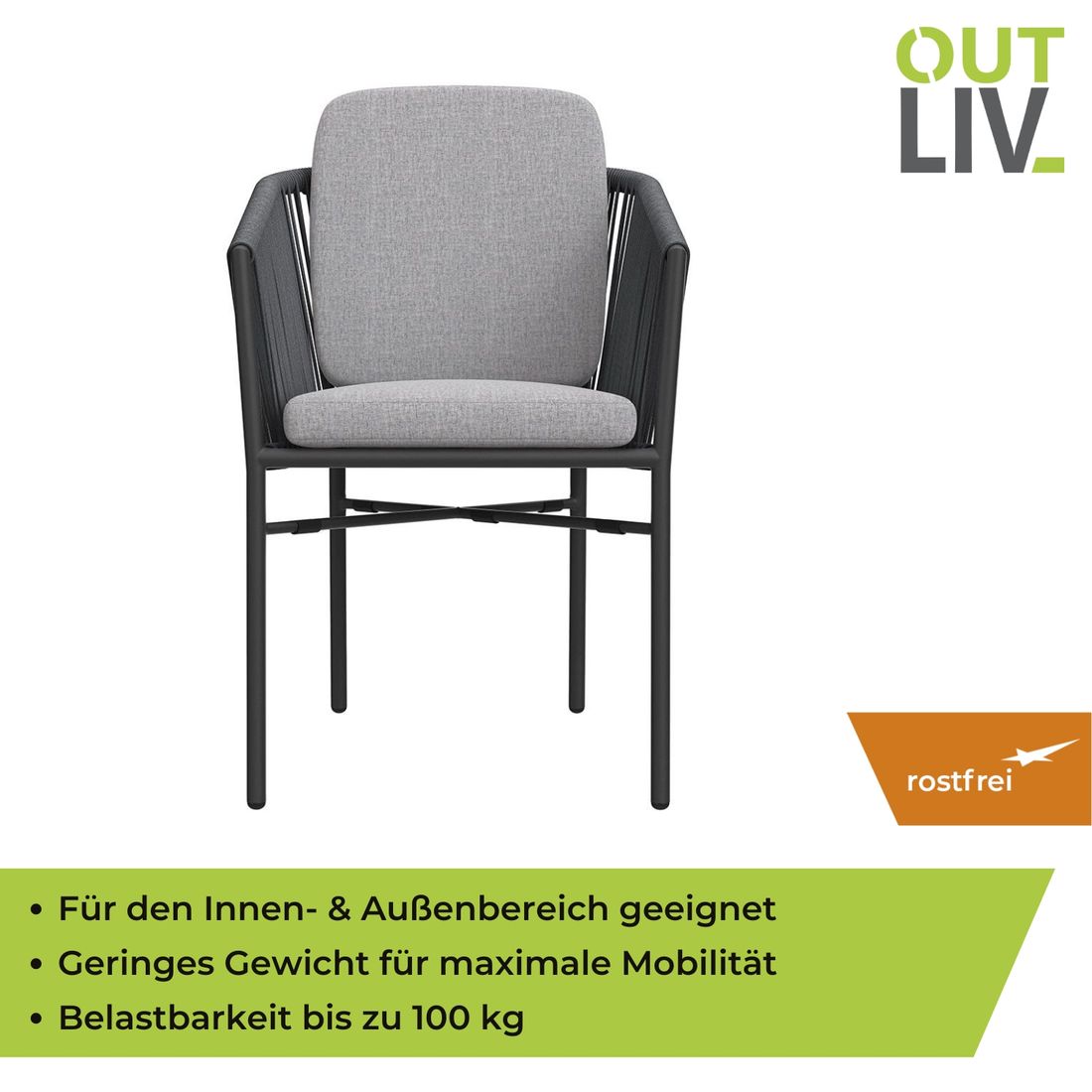 OUTLIV. Ohio Stapelsessel Aluminium/Kunstfaser