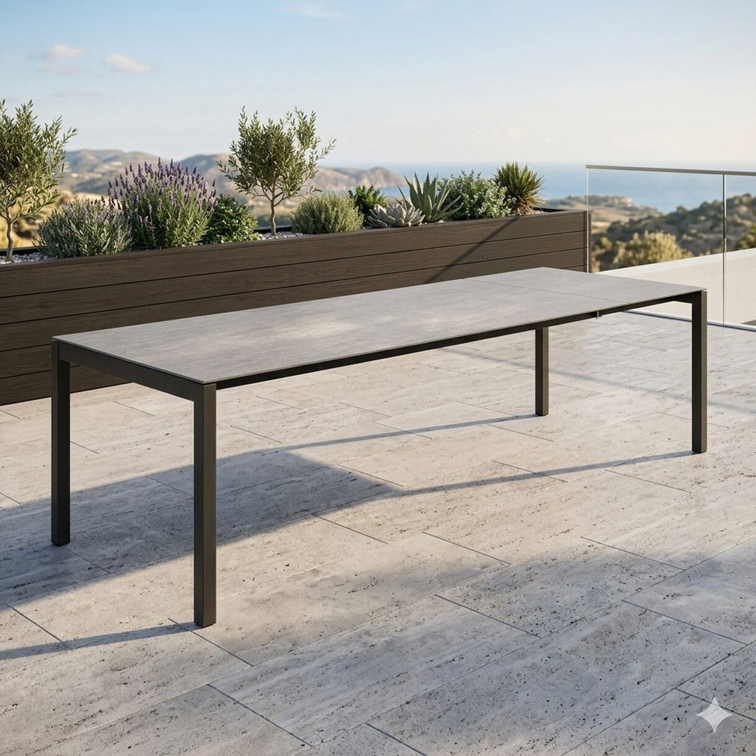 Solpuri Classic Ausziehtisch 160/220x100cm Aluminium/Dekton