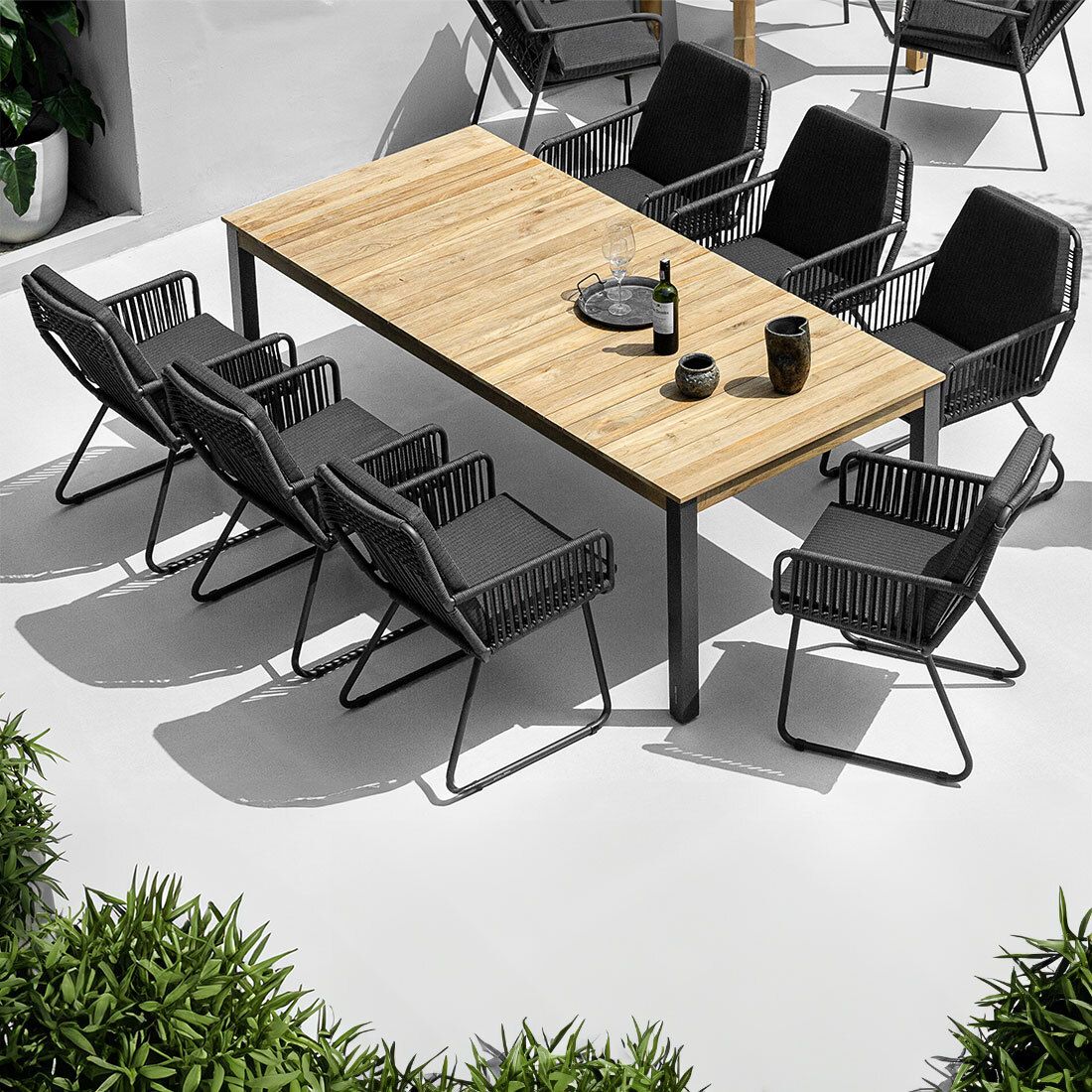 Zebra Flix Gartenmöbel-Set L (7 Plätze) Tisch 180x100cm
