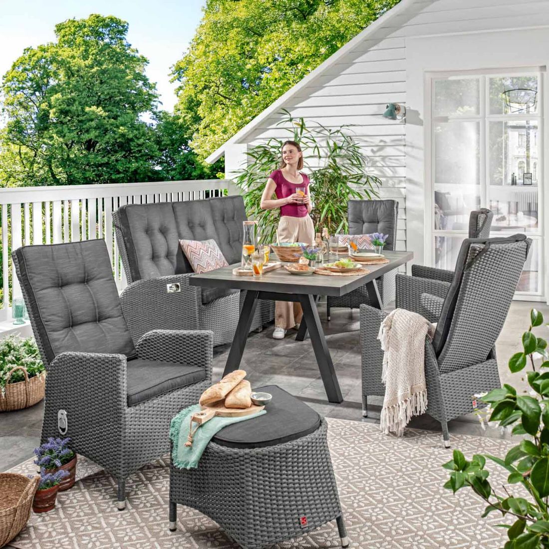 LC Garden Keramo Gartentisch 200x100cm Aluminium/Keramik