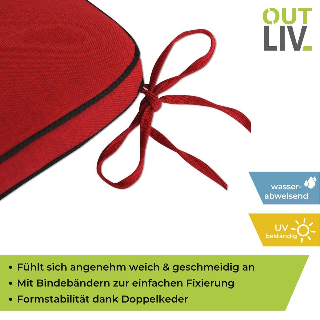 OUTLIV. Romeo 2-Sitzer Bankauflage 109x38/42x5cm Olefin