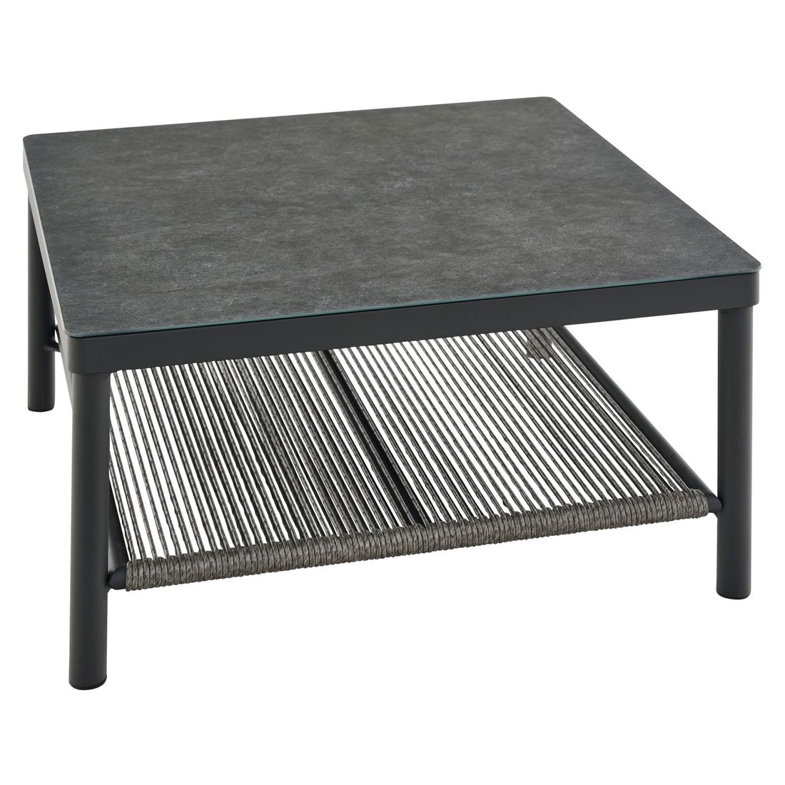 Siena Garden Kansas Loungetisch 75x75cm Aluminium/Glas