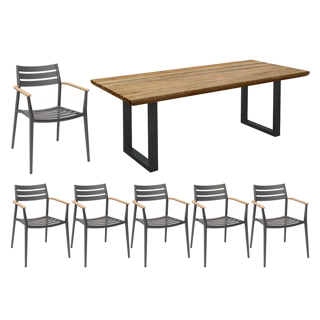 Solpuri Pia Gartenmöbel-Set L (6 Plätze) mit OUTLIV. Tisch 200x100cm