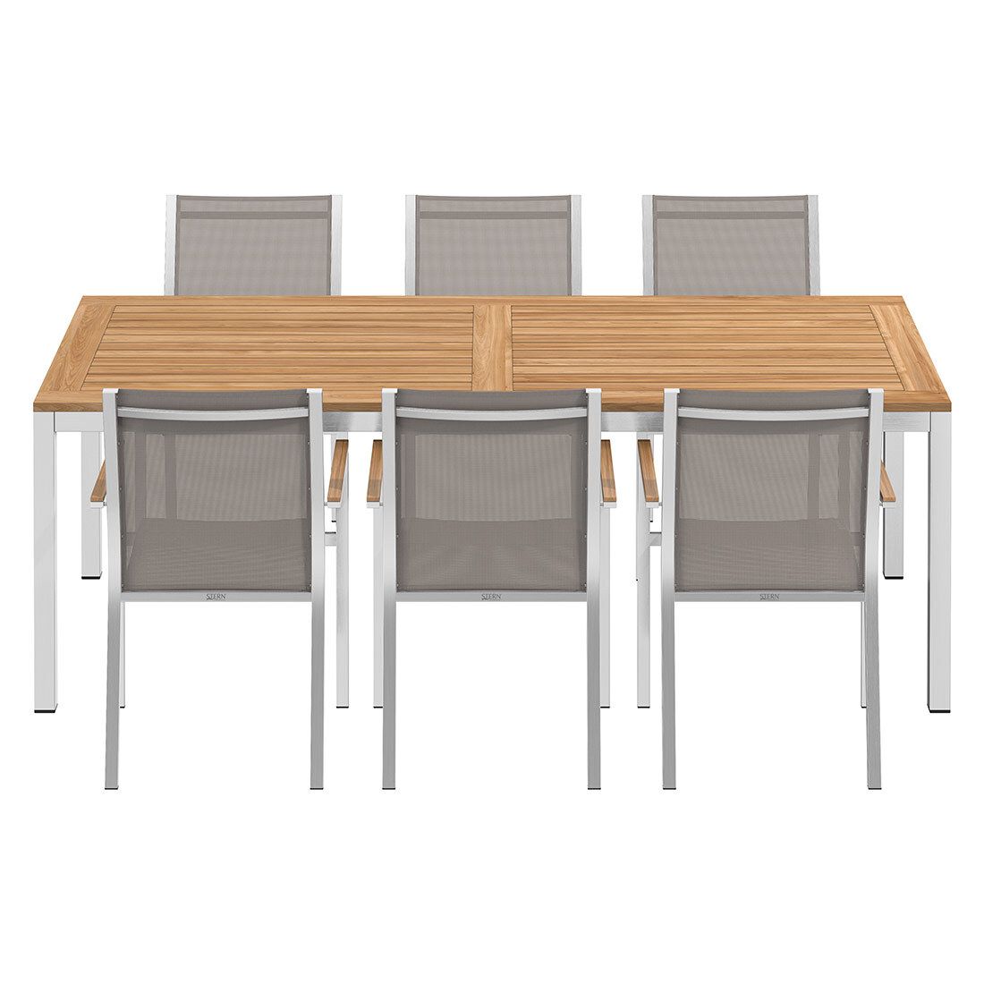 OUTLIV. Gartentisch 220x100 cm Edelstahl/Teak