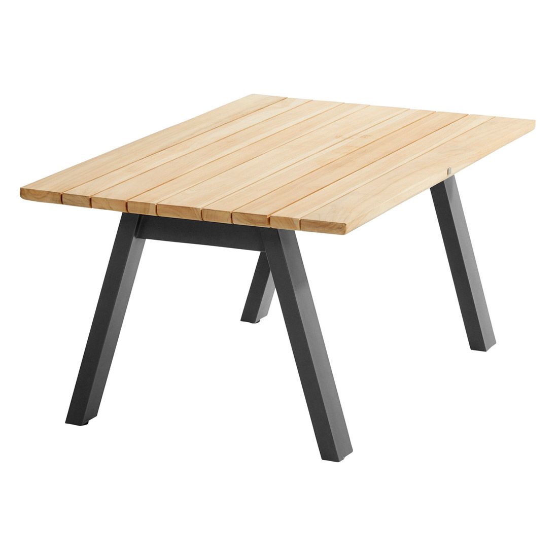 4Seasons Ambassador Kaffeetisch 120x70cm Edelstahl/Teak