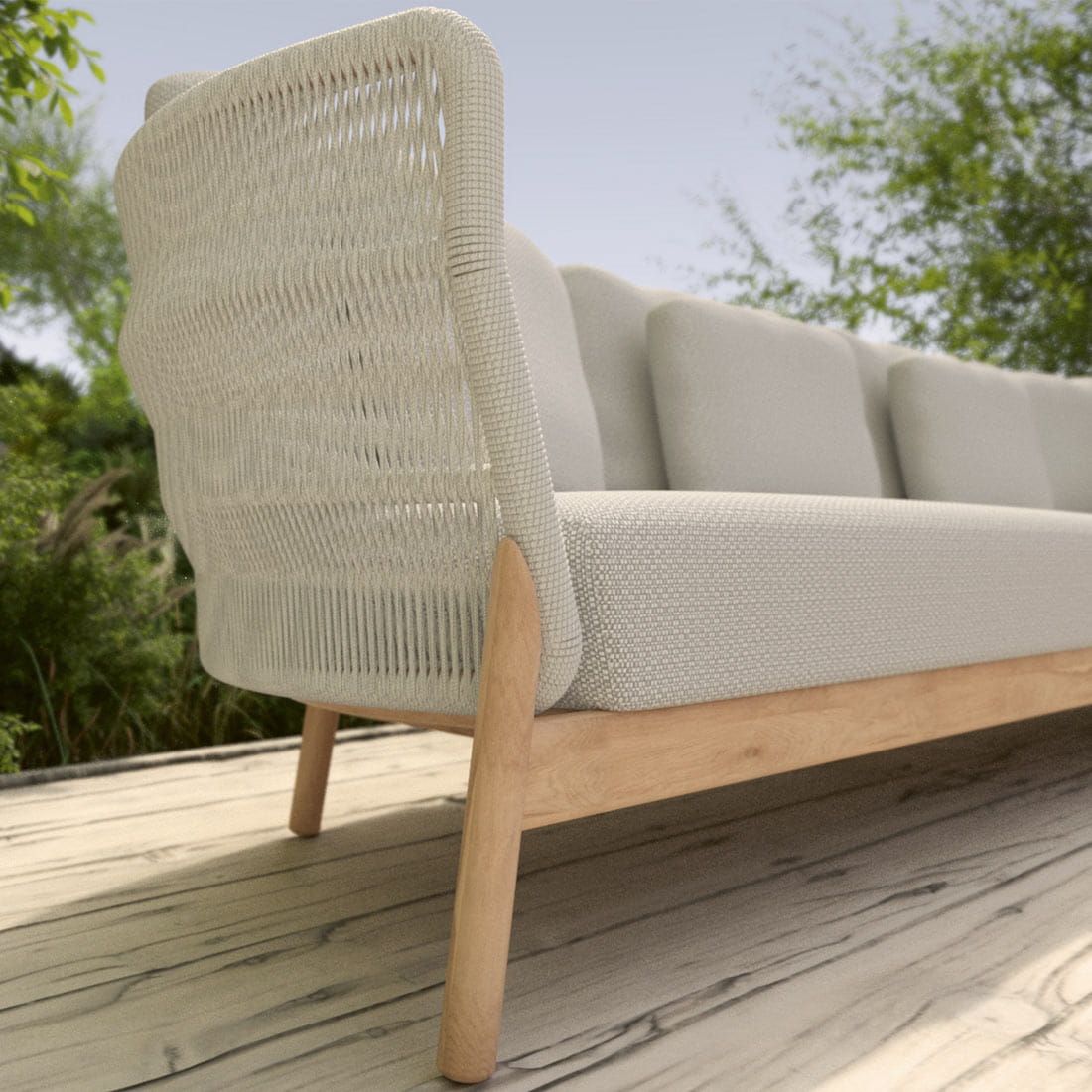 4Seasons Avalon Ecklounge 4-tlg. Teak/Rope
