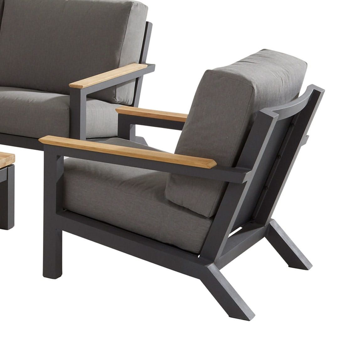 4Seasons Capitol Loungeset 4-tlg. mit Tisch 90x90cm