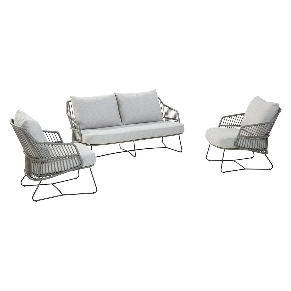 4Seasons Sempre Gartensofa Edelstahl/Rope inkl. Kissen