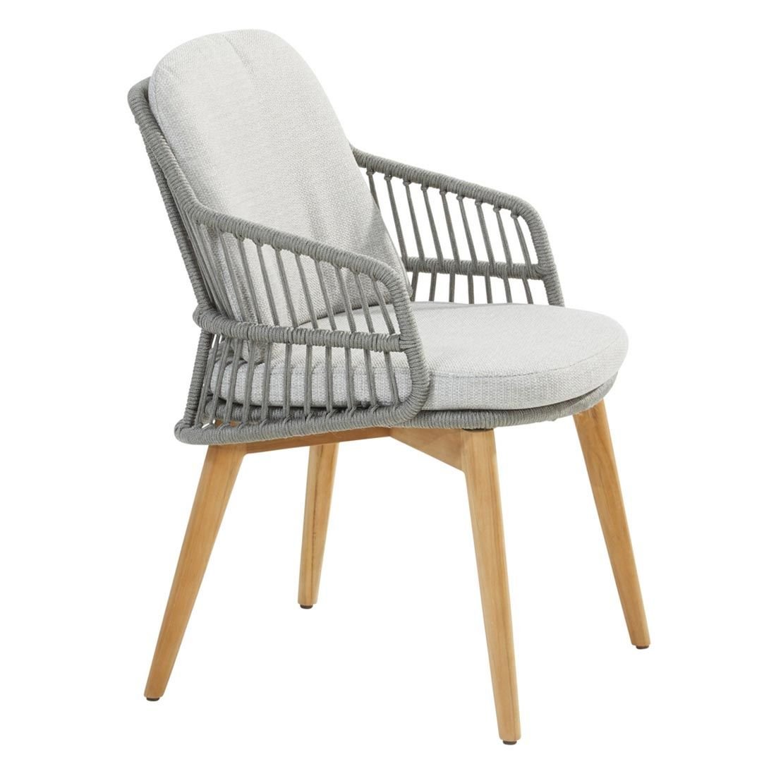 4Seasons Sempre Gartensessel Teak/Rope inkl. Kissen