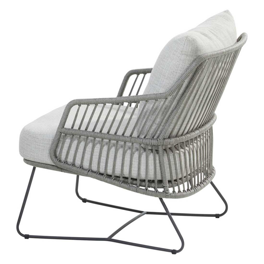 4Seasons Sempre Loungesessel Edelstahl/Rope inkl. Kissen