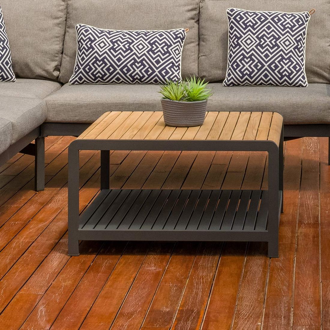 LifestyleGarden Amber Loungetisch Aluminium/Teak