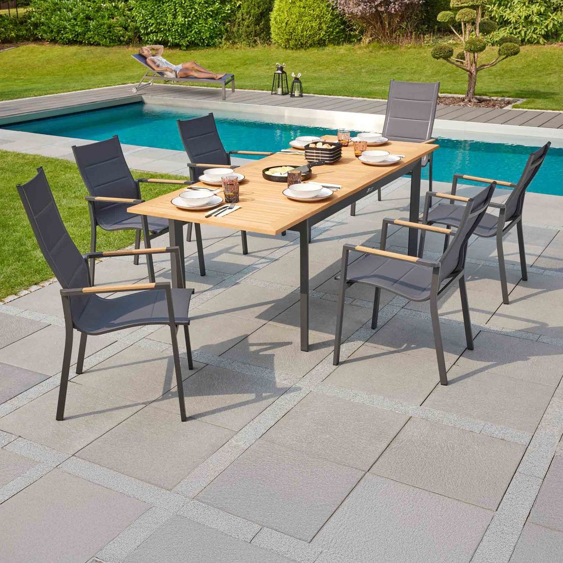 LC Garden Unicamo Stapelsessel Hochlehner Aluminium/Textilene