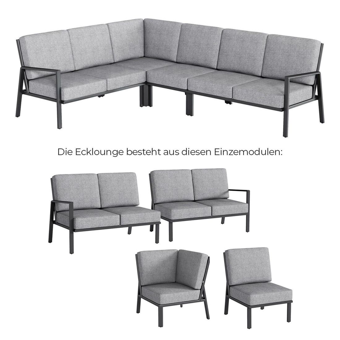 Kettler Zenith Dininglounge Tisch 160x95cm Aluminium/Olefin