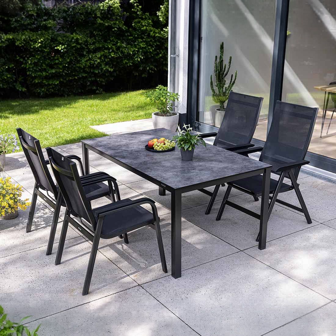 Kettler Basic+ Premium Gartenmöbel-Set M (4 Plätze) Tisch 160x95cm