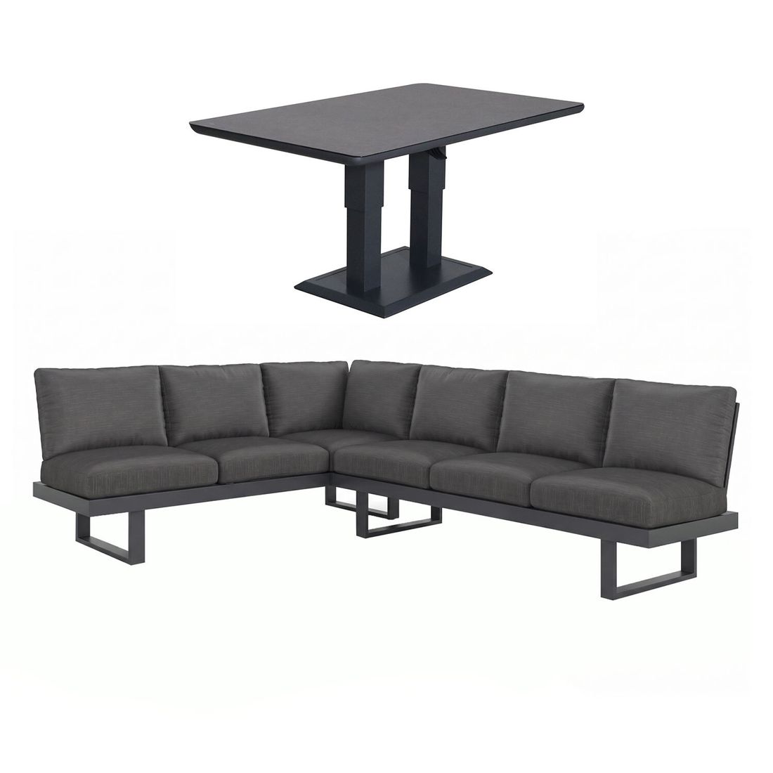 OUTLIV. Atlanta Dininglounge verstellbar Tisch 150x90cm Aluminium/Olefin