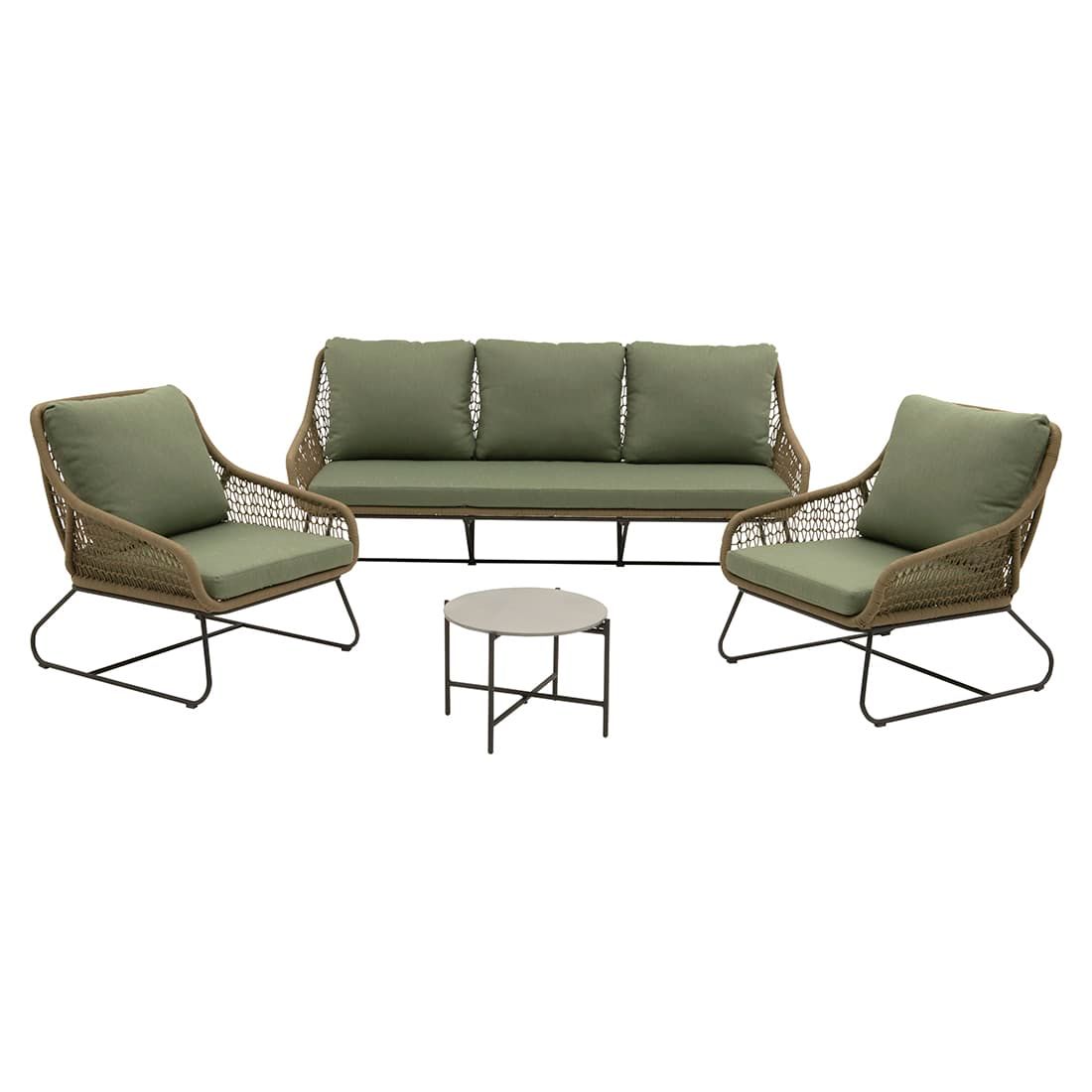 OUTLIV. Portofino Loungeset inkl. Loungetisch Stahl/Rope