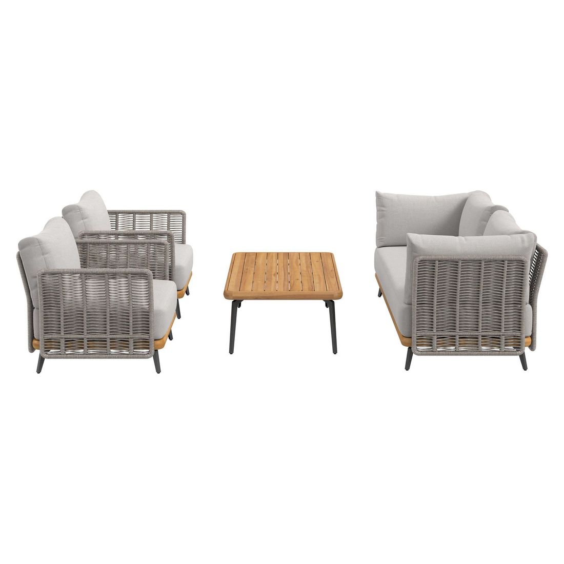 OUTLIV. Ava Loungeset inkl. Loungetisch Akazie/Rope/Polyester