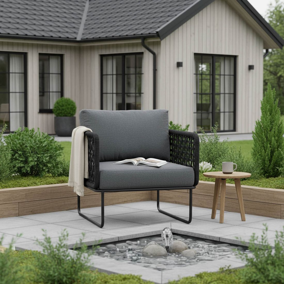 Cosmic Collection Tender Loungesessel Stahl/Rope/Olefin