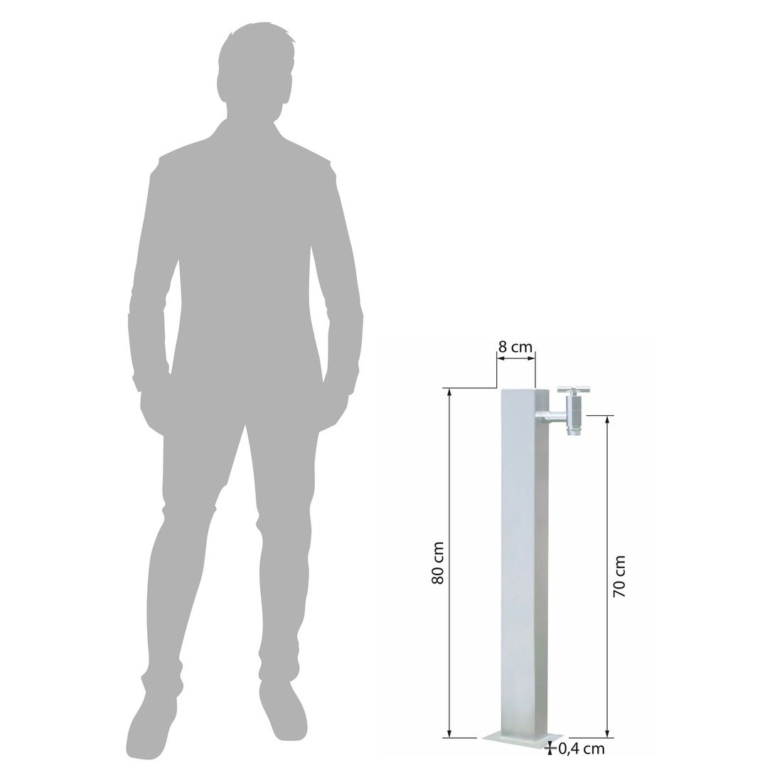Ideal Zapfsäule 80x80mm V2A