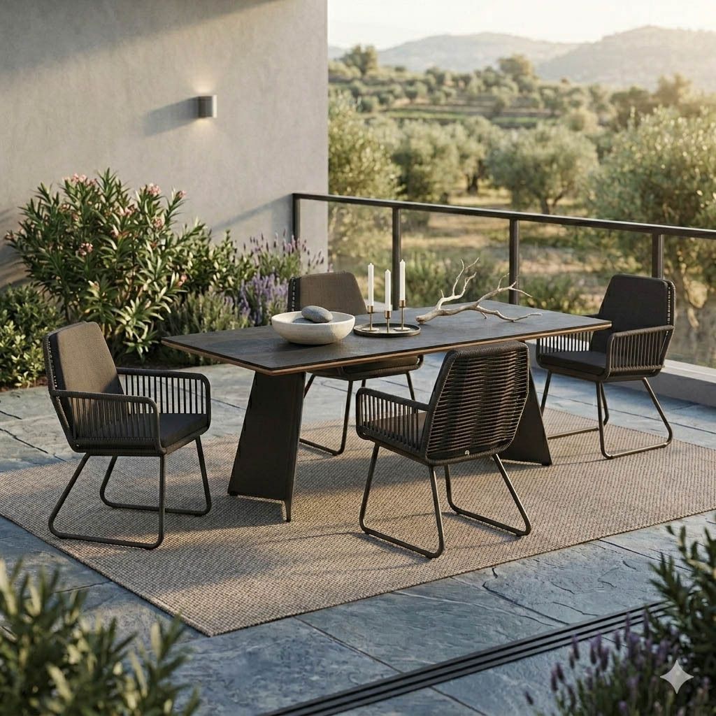 Zebra Flix Gartenmöbel-Set M (4 Plätze) Tisch 230x100cm